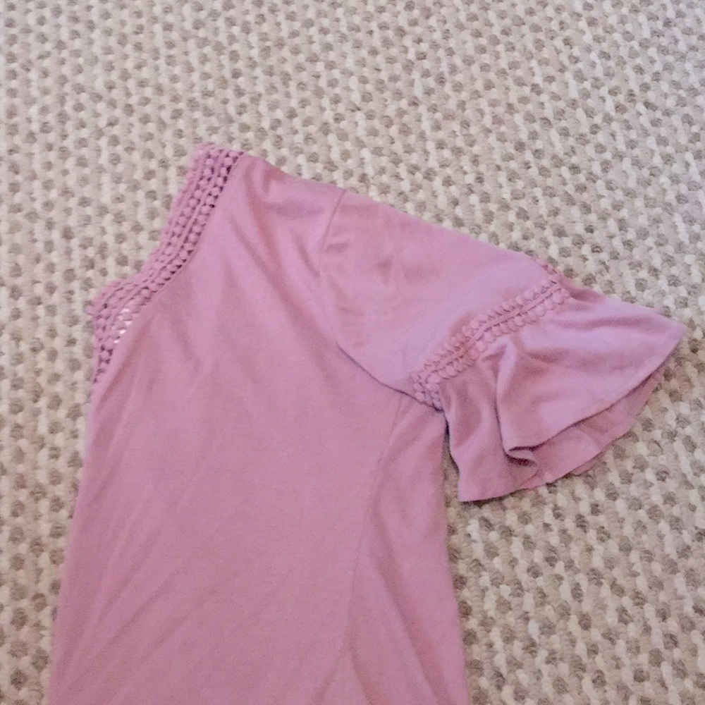 Pink bell-sleeved blouse